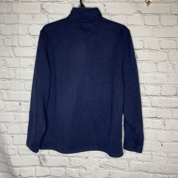 Izod Men's Thermasoft Quarter Zip Fleece Sweater Large Navy Blazer - Picture 2 of 10